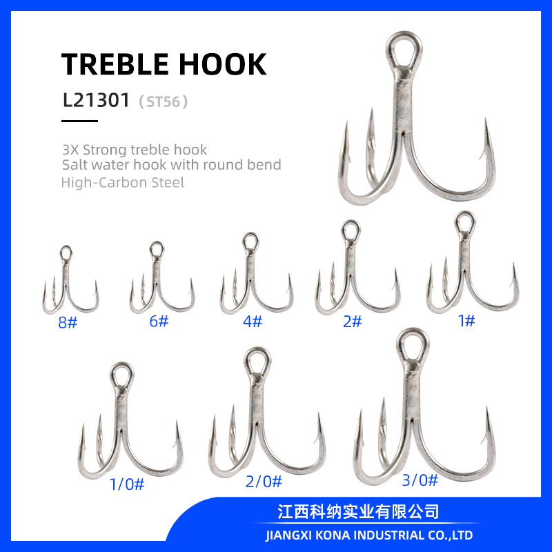 China L21301-ST56 3X Strong treble hook inline lure hooks manufacturers and  suppliers