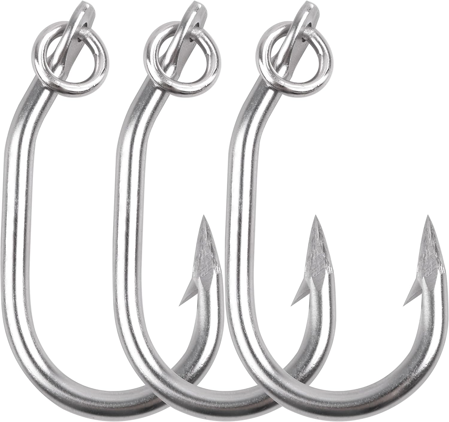 Tuna Fishing Hooks 420 Stainless Steel Fishing Hooks - Super Strong Big Game Hooks For Tuna & Saltwater Fishing Stainless Steel Tuna Hooks